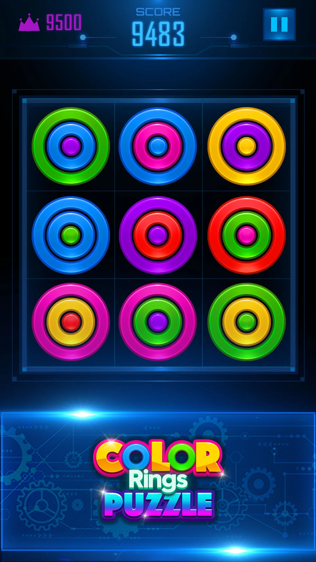 Color Rings Puzzle colorful ring board